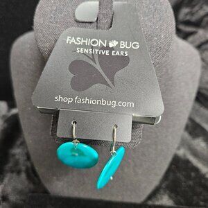 Fashion Bug green/blue circle drop earrings